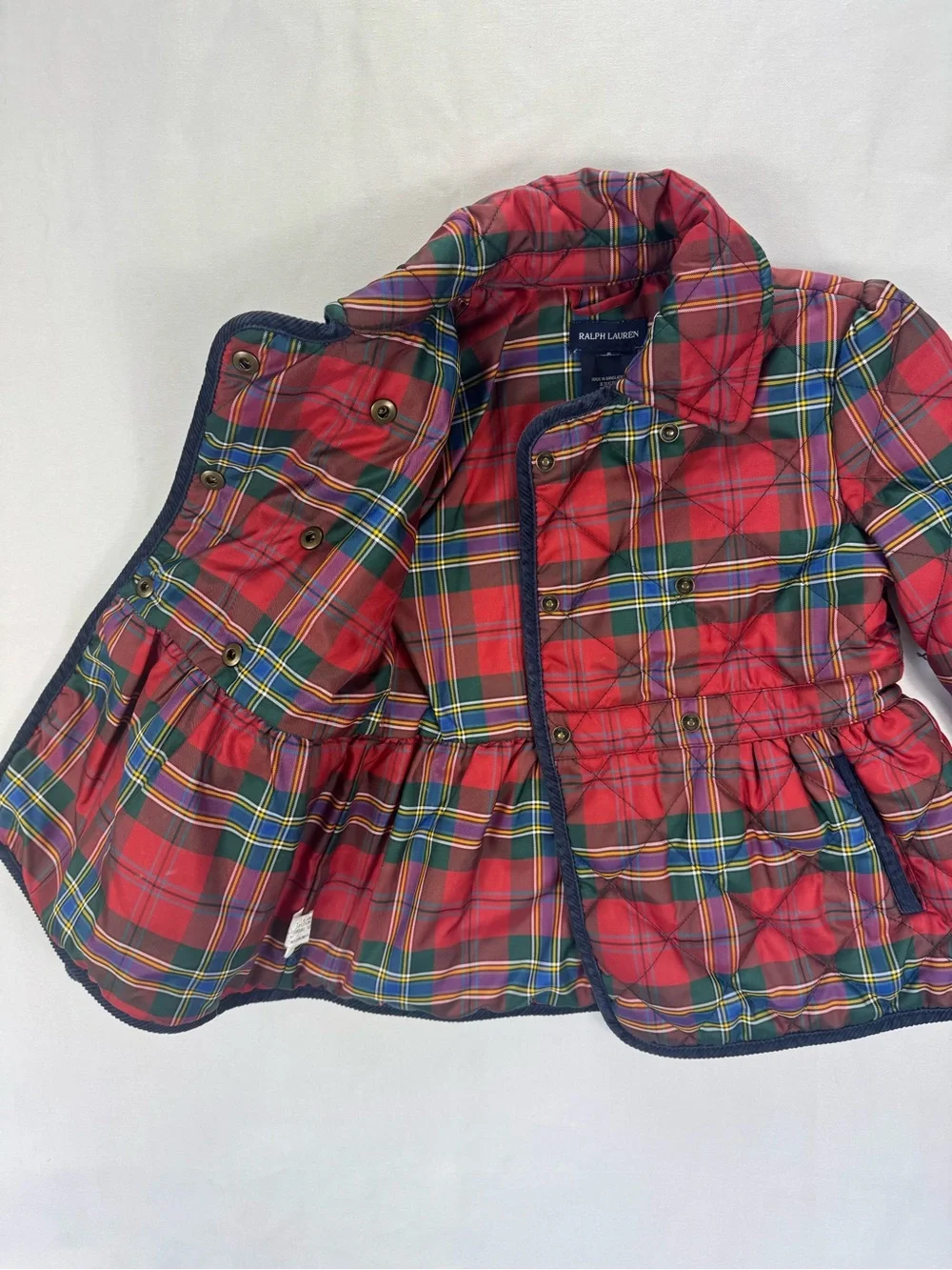 Ralph Lauren Red Plaid Quilted Coat gingham holiday tartan down fill plaid